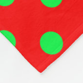 Rode Achtergrond Groene Polka Dots Design Fleece Deken (Hoek)