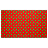 Rode Achtergrond Groene Polka Dots Design Stof (Fat Quarter)