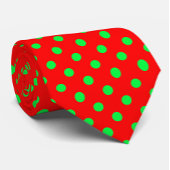 Rode Achtergrond Groene Polka Dots Design Stropdas