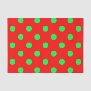 Rode Achtergrond Groene Polka Dots Design Tissuepapier