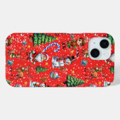 Rode Achtergrond Kerst Decoratiepatroon Case-Mate iPhone Case (Achterkant (horizontaal))