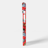 Rode Achtergrond Kerst Decoratiepatroon Case-Mate iPhone Case (Achterkant / Links)