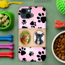 Rode achtergrond met poten, aangepaste huisdierenf