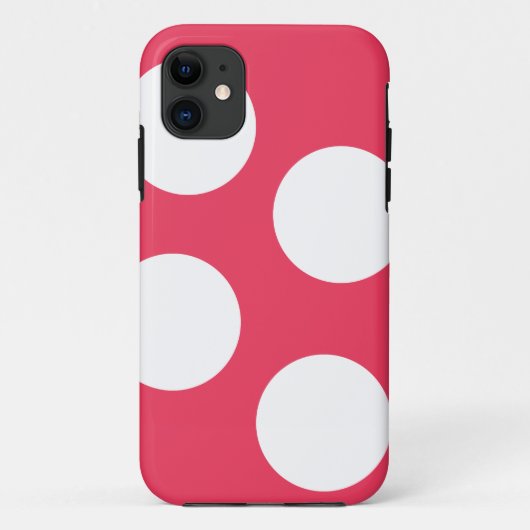 Rode achtergrond met witte cirkels. Polka Dot Case-Mate iPhone Case (Achterkant)