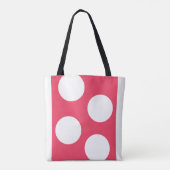 Rode achtergrond met witte cirkels. Polka Dot Tote Bag (Achterkant)