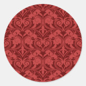 Rode achtergrond ronde sticker (Voorkant)