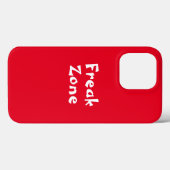 Rode achtergrond witte letter iphone hoesje (Achterkant (horizontaal))