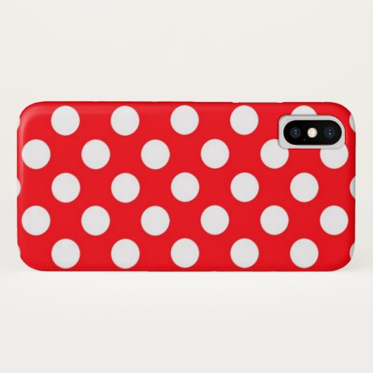 Rode Achtergrond Witte Polka Dot Case-Mate iPhone Case (Achterkant (horizontaal))