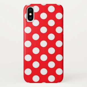 Rode Achtergrond Witte Polka Dot Case-Mate iPhone Case