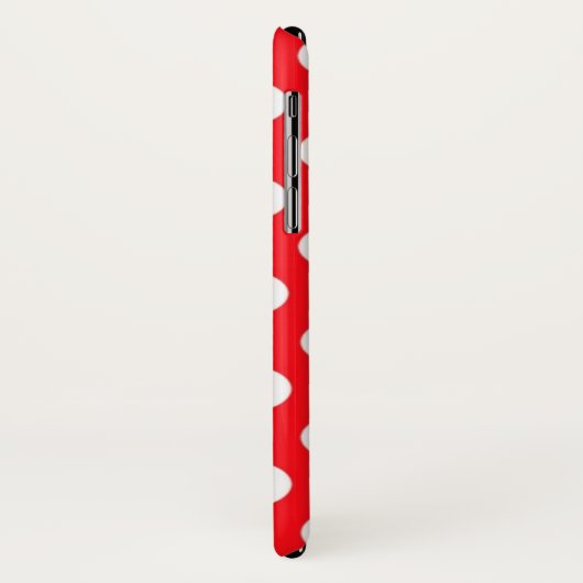 Rode Achtergrond Witte Polka Dot Case-Mate iPhone Case (Achterkant/links)