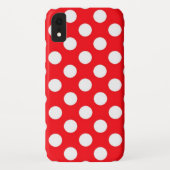 Rode Achtergrond Witte Polka Dot Case-Mate iPhone Case (Achterkant)