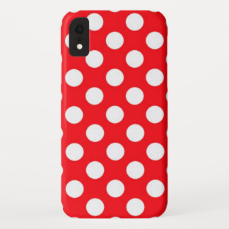Rode Achtergrond Witte Polka Dot Case-Mate iPhone Case