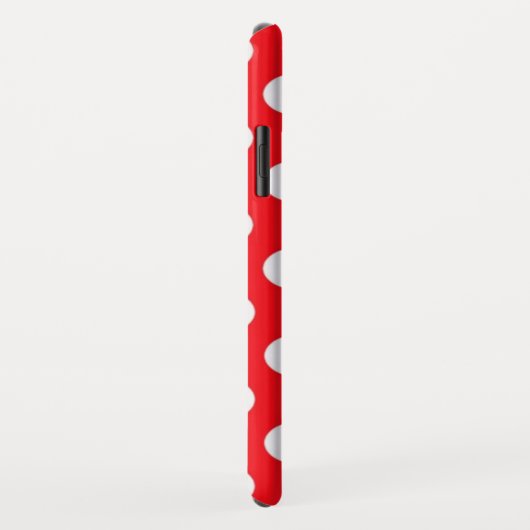 Rode Achtergrond Witte Polka Dot Case-Mate iPhone Case (Achterkant/rechts)