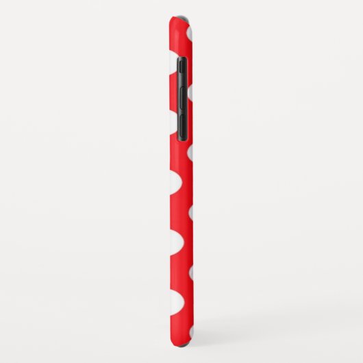 Rode Achtergrond Witte Polka Dot Case-Mate iPhone Case (Achterkant/links)