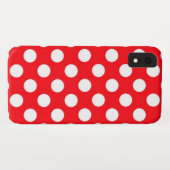 Rode Achtergrond Witte Polka Dot Case-Mate iPhone Case (Achterkant (horizontaal))