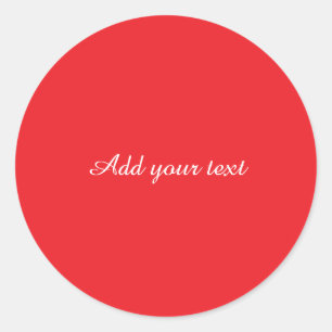 Rode achtergrond, witte tekst, sjabloon ronde sticker