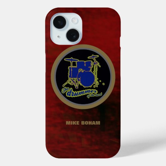 rode achtergrondblauwe trommel Case-Mate iPhone case (Achterkant)