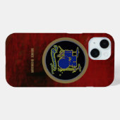 rode achtergrondblauwe trommel Case-Mate iPhone case (Achterkant (horizontaal))
