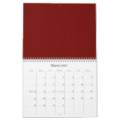 Rode achtergronden op een agenda kalender (Mar 2027)