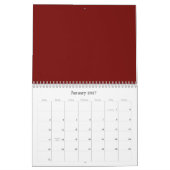 Rode achtergronden op een agenda kalender (Jan 2027)