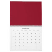 Rode achtergronden op een agenda kalender (Mar 2026)