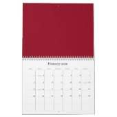 Rode achtergronden op een agenda kalender (Feb 2026)