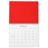 Rode achtergronden op een agenda kalender (Mar 2027)