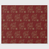Rode achtergrondgoudletters cadeaupapier (Vlak)