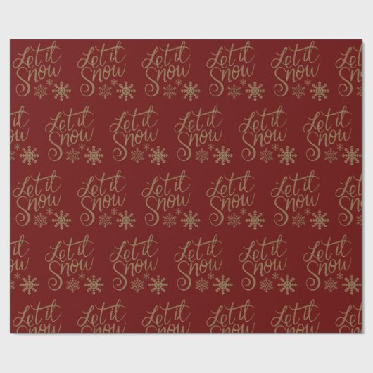 Rode achtergrondgoudletters cadeaupapier (Vlak)