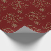Rode achtergrondgoudletters cadeaupapier (Hoek)
