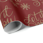 Rode achtergrondgoudletters cadeaupapier (Rol Hoek)