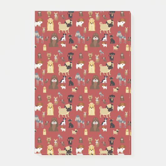 rode achtergrondhonden patroon. post-it® notes (Voorkant)