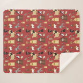 rode achtergrondhonden patroon. sherpa deken (Voorkant (horizontaal))