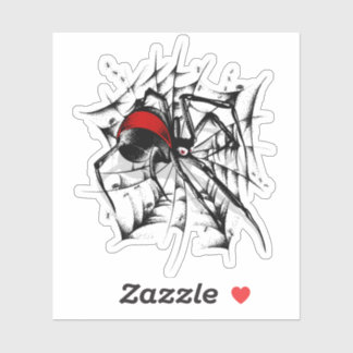 Rode achterspinnenweb Custom-Cut Vinyl Sticker