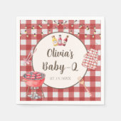 Rode achtertuin BBQ Baby Q Baby shower servetten (Voorkant)