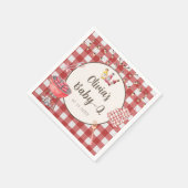 Rode achtertuin BBQ Baby Q Baby shower servetten (Hoek)