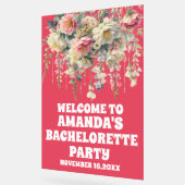 Rode Acryl Bloemen Bachelorette Welkom Teken Acryl Bord (Hoek)
