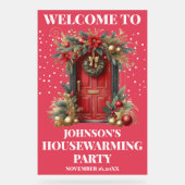Rode Acryl Housewarming Party Welkomstbord Bord (Voorkant)