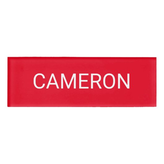 Rode Acryl Naam Tag Professionele Badge Magnetisch (Voorkant)