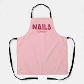 Rode Acryl Typografie Nail Tech Schort (Voorkant)