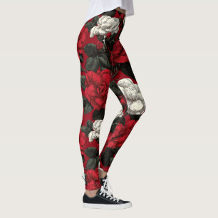 Rode actieve wear tuinbloemen accent cadeaus voor leggings