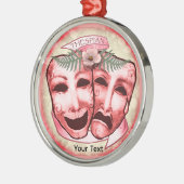 Rode Actormaskers Metalen Ornament (Links)