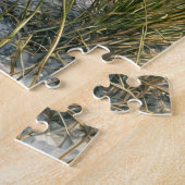 Rode Adirondack-strandstoel met teenslippers Legpuzzel (Zijkant)