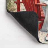 Rode Adirondack-strandstoel met teenslippers Muismat (Hoek)