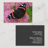 Rode admiraal op Sedum (herfst Joy) Visitekaartje (Voorkant / Achterkant)