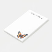 Rode Admiraal Vlinder Aquarel Gepersonaliseerd Post-it® Notes (Schuin)