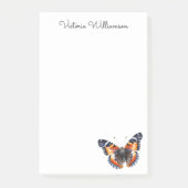 Rode Admiraal Vlinder Aquarel Gepersonaliseerd Post-it® Notes (Voorkant)