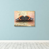 Rode Admiraalvlinder Canvasprint Canvas Afdruk (Insitu (Houten vloer))