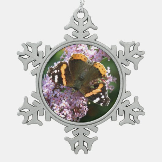 Rode Admiraalvlinder en Buddleia Ornament (Voorkant)
