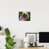 Rode Admiraalvlinder en Buddleia Poster (Thuiskantoor)